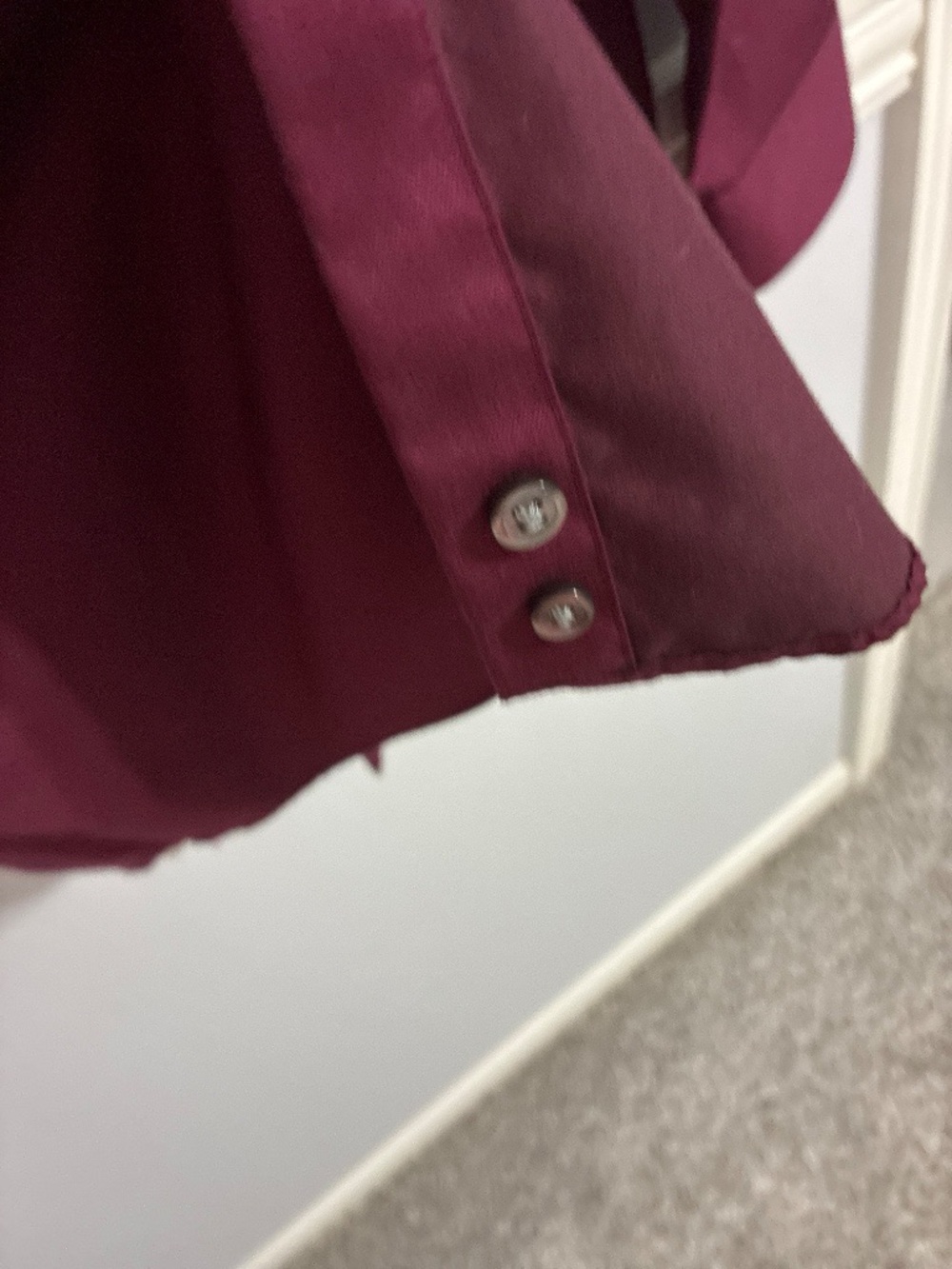 Calvin Klein Infinite Non Iron Slim Fit Dress Shirt Dark Plum Maroon 15.5 - Picture 5 of 7